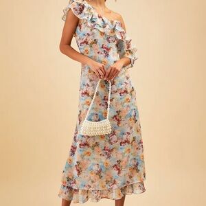 $279 NWOT For Love And Lemons “Delphine” Floral Midi Dress Sz Small